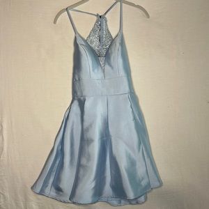 Pocketed SPEECHLESS Womens spaghetti strap V-Neck short Party fit & Flare Dress